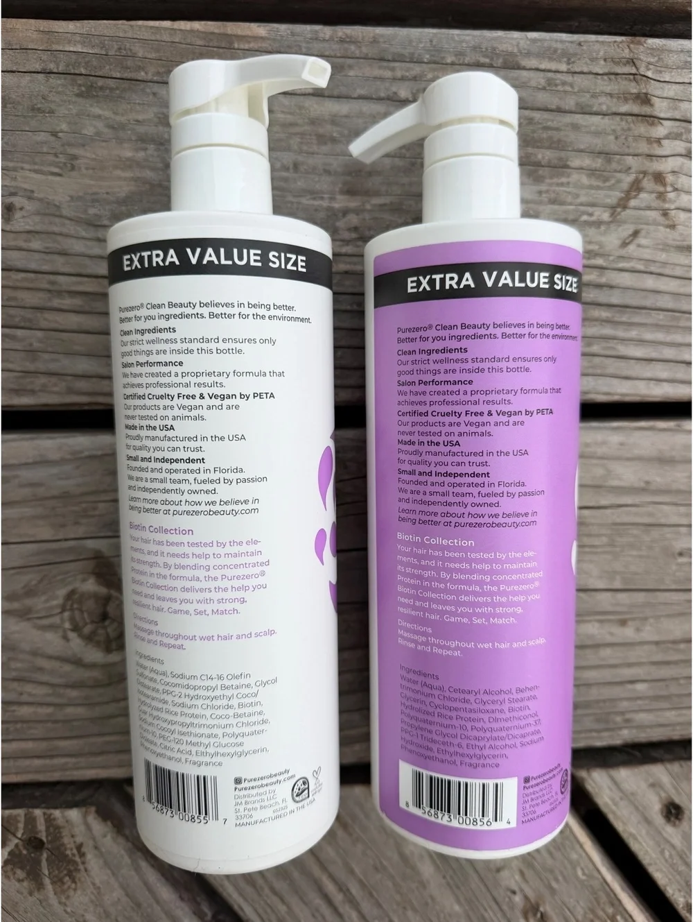 Pure Zero Biotin Strengthening Shampoo and Conditioner Set, 20 fl oz Each, Extra
